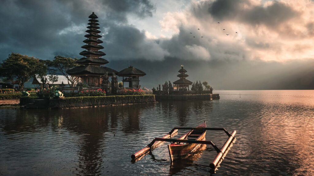 Ulun Danu Beratan Temple Bali in the Morning