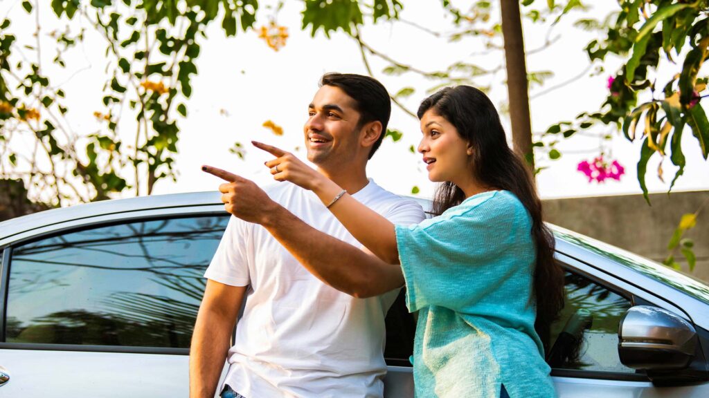 Tourists choosing private car in bali