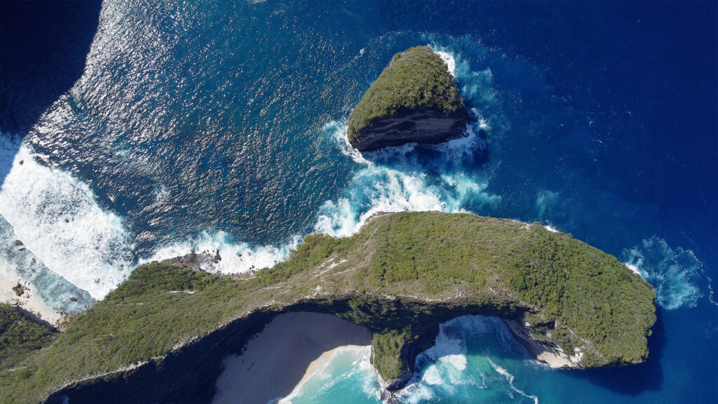 klingking beach arial view