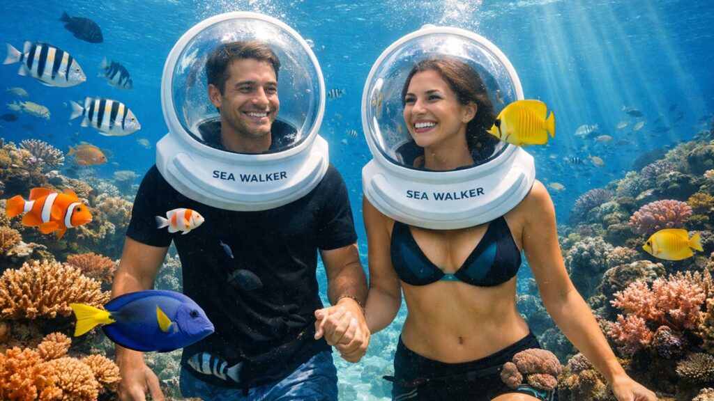 couple in sea walker