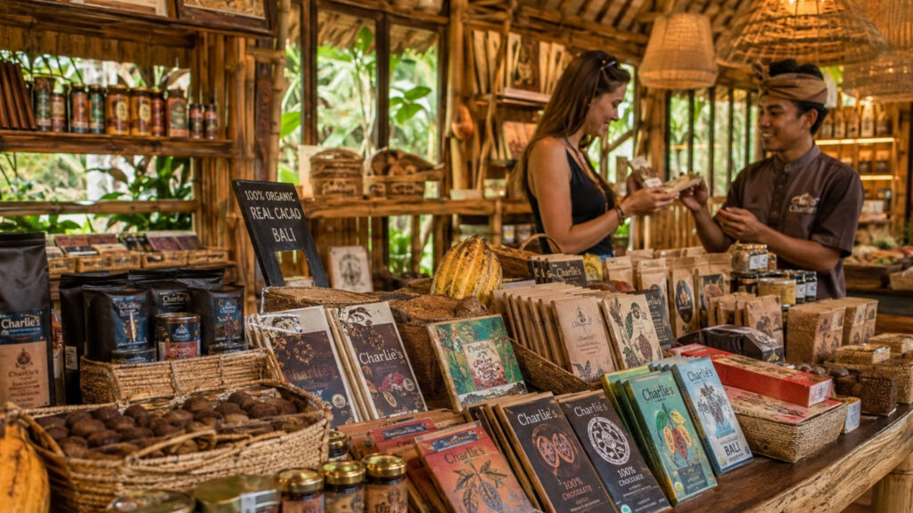 Bali Chocolate Factory display